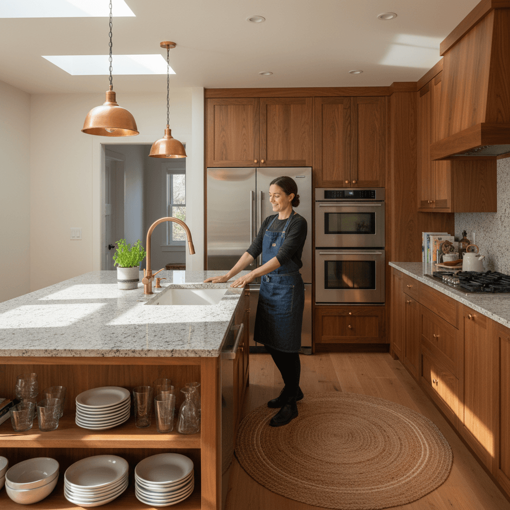 Custom kitchen with new cabinets and countertops